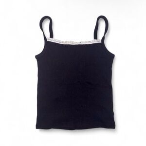 Forever 21 Black With Lace-Trimmed Top